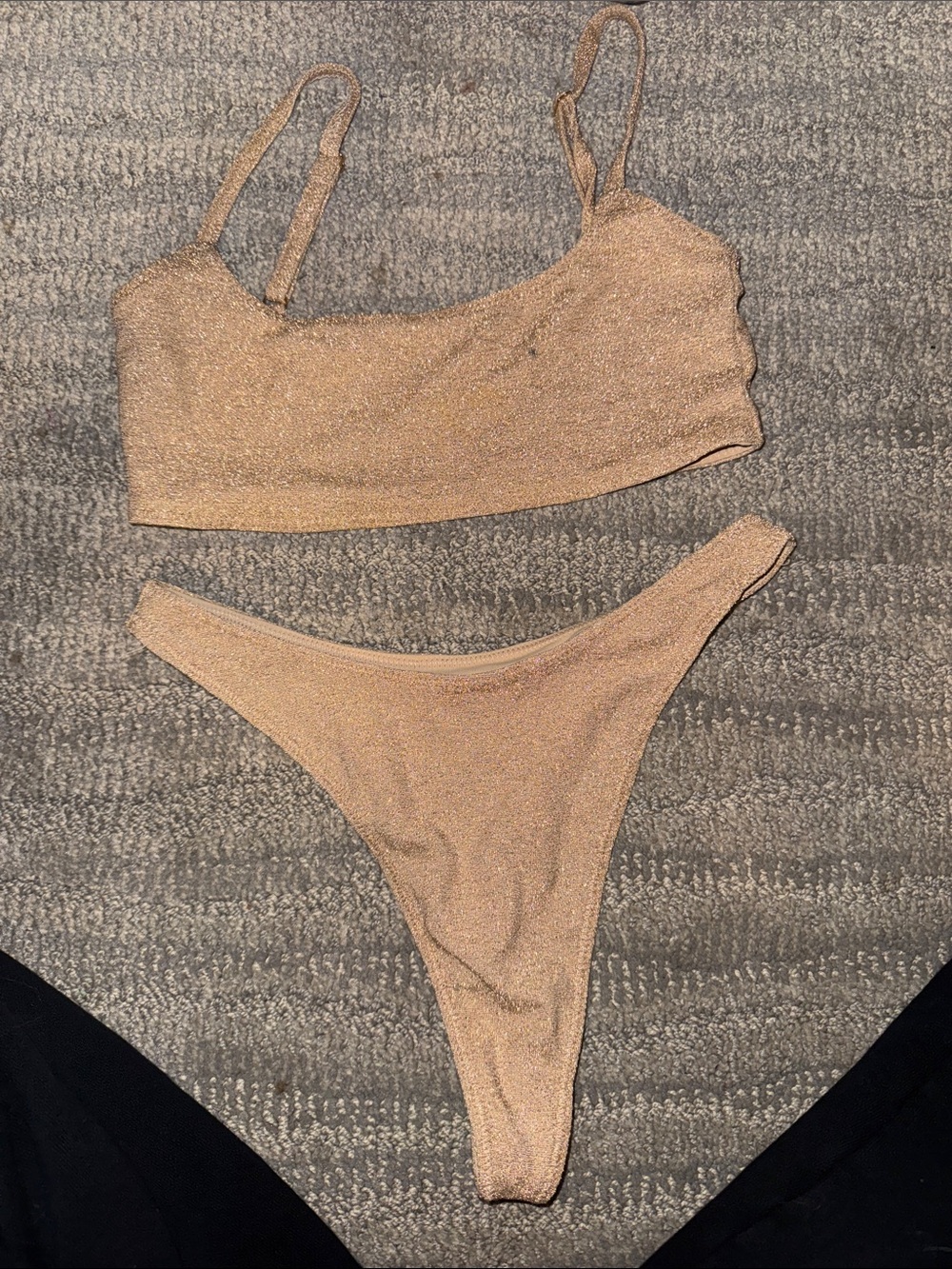 Oh Polly Shimmery Beige Bikini Set